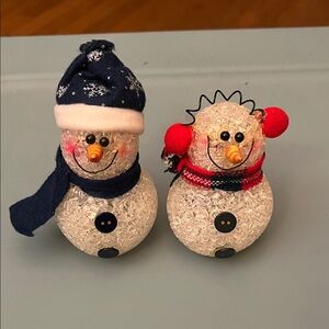 Festive Snowman Figurines - Set of 2